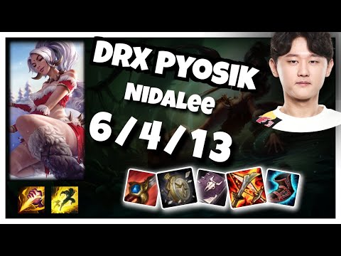DRX Pyosik Nidalee JUNGLE (6/4/13) vs LEE SIN Gameplay Replay - Patch 10.18