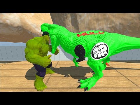 HULK vs T-REX HULK DEATH RUN - Animal Revolt Battle Simulator