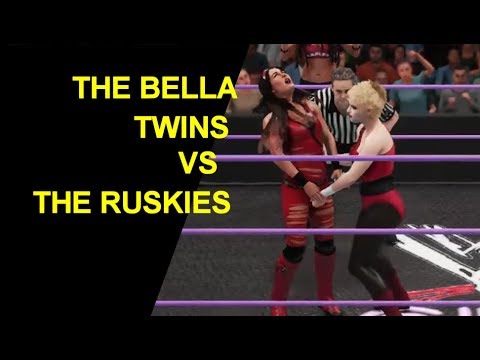 WWE-GLOW - The Bella Twins vs The Ruskies - Tag Elimination