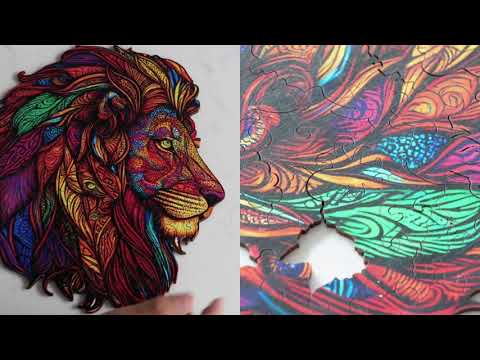 Lion Wooden Jigsaw Puzzle With Premium Wooden Box