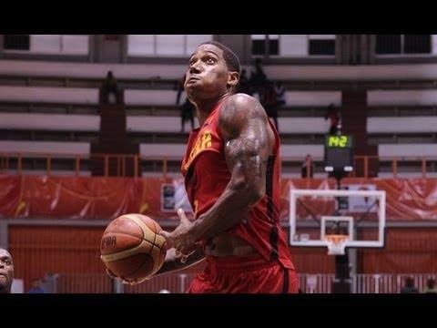 Carlos Morais windmill dunk at AfroBasket 2013 - Mozambique vs Angola