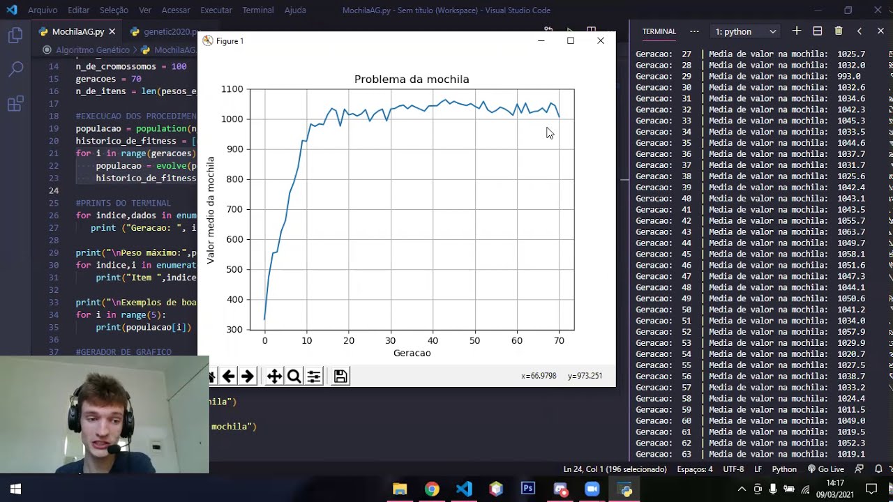 Implementação de Algoritmo Genético - Problema da mochila - Python
