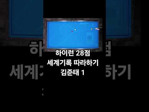 High Run 28 Points World Record 1 Turn Back (Kim Jun-tae) #3CushionHighRun #KimJun-tae #Billiards...