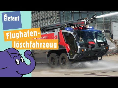 Wie löscht die Flughafenfeuerwehr das Feuer, wenn ein Flugzeug brennt? | Der Elefant | WDR