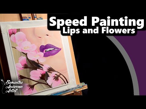 Painting Lips and Flowers | Speed Painting