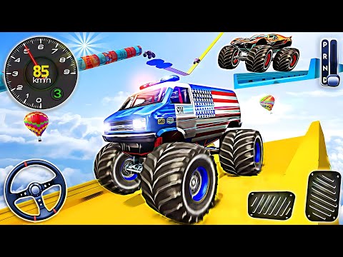 Police Monster Truck Mega Ramp Driving - Car Impossible Stunts Extreme Racing - Android GamePlay