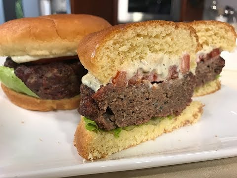 Blue Cheese Burger with Garlic Herb Aioli