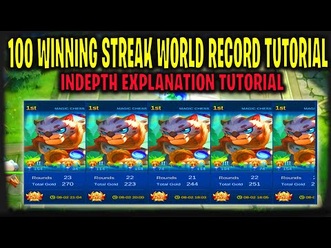 HOW I GOT 100X WINNING STREAK WORLD RECORD! MAGIC CHESS NEW META TUTORIAL INDEPTH EXPLANATION DETAIL