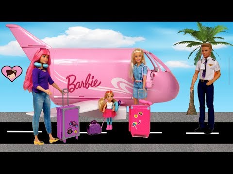 Barbie & Chelsea Airplane Travel Trouble! Barbie Dreamhouse Adventures Toys