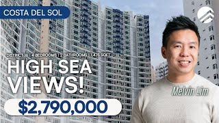 SOLD By PLB | Costa Del Sol - 4-Bedroom with Unblocked Sea Views Home Tour in District 16|Melvin Lim