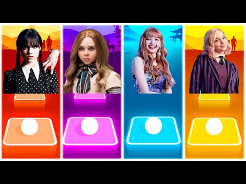 Wednesday Dance vs Megan (M3gan) vs Lisa Blackpink vs Enid Sinclair --Tiles Hop EDM Rush