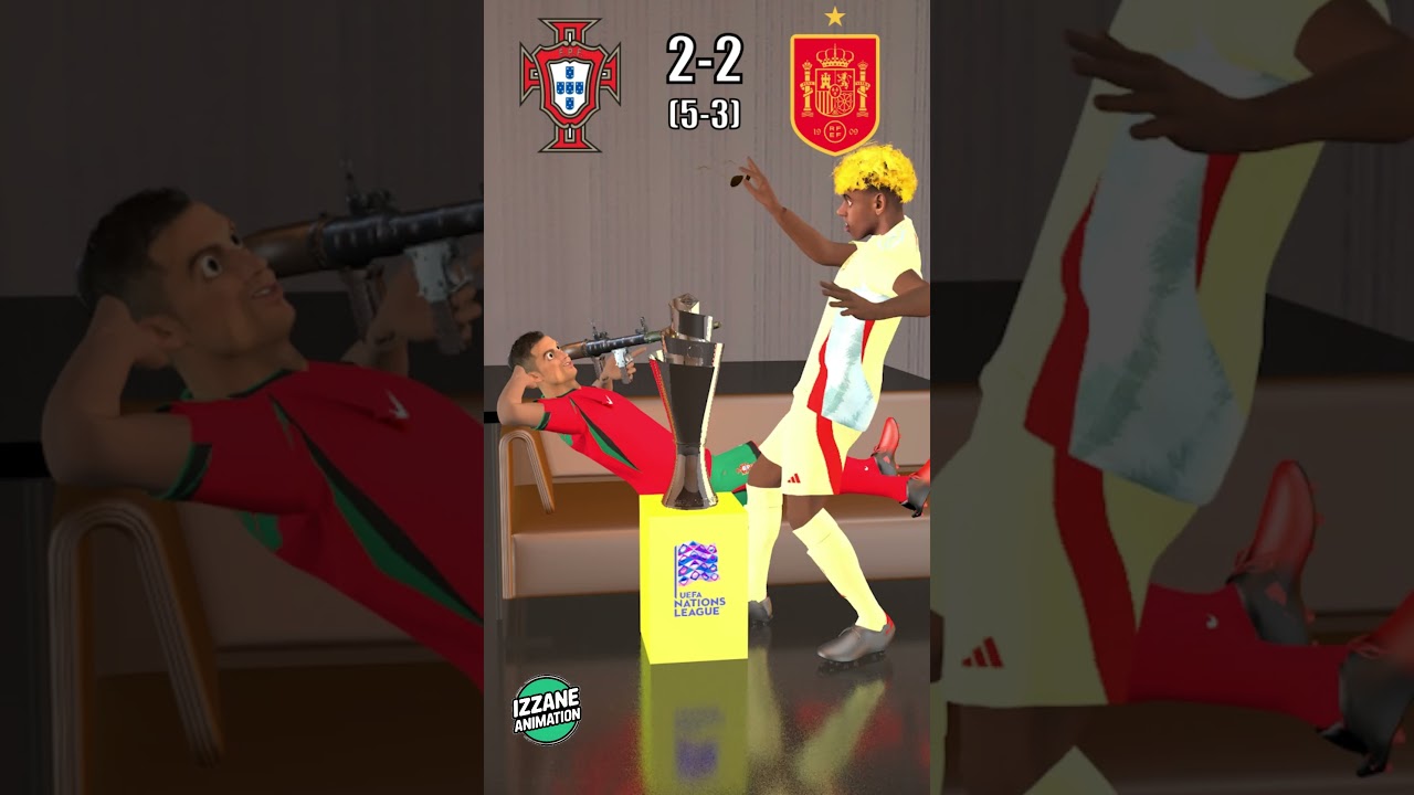 Portugal 2-2 Spain (5-3) Final Nation Leagues Highlights #lamineyamal #ronaldo #portugal #spain