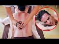 ASMR Amazing Chinese Pressure Point Guasha Moxibustion Back Massage With Eye Spa