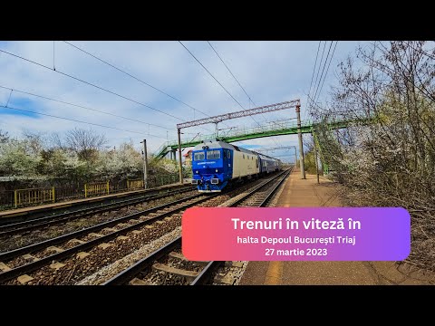 Trenuri în viteză pe lângă Depoul București Triaj
