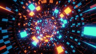 Abstrakter mehrfarbiger Neon Sci-Fi Tunnel Hintergrund