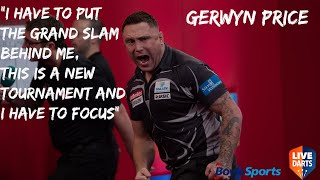 Gerwyn Price: “I have to put the Grand Slam behind me, this is a new tournament and I have to focus”