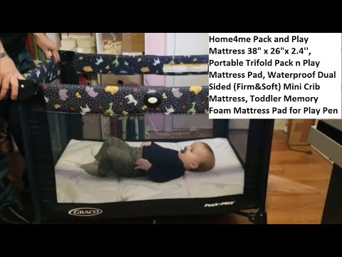 Home4me Pack and Play Mattress 38" x 26"x 2.4'', Portable Trifold Pack n Play Mattress Pad