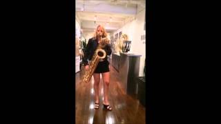 Lauren Sevian playing the Buffet 400 series baritone saxophone