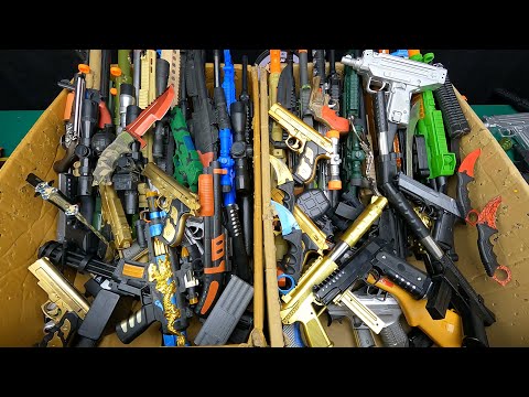 Two Giant Boxes of Toy Guns, Dangerous Toy Guns, Tec-9, Desert Eagle And Shotgun