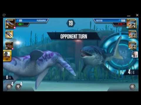 Jurassic World: The Game - Aquatic Player Duel Battle 140 - HAINOSAURUS And 3 EDESTUS!
