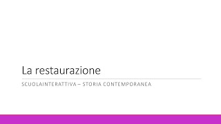 La Restaurazione