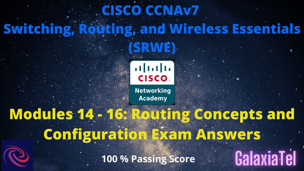 CCNA 2 v7 Modules 14 – 16: Routing Concepts and Configuration Exam Answers
