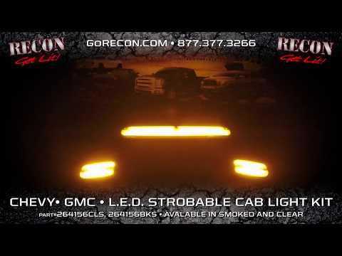 RECON Strobing Cab Roof Lights Part # 264156BKS Chevy & GMC 2007-2016
