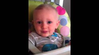 Charlie blowing raspberries