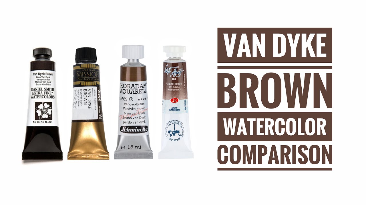 Van Dyke Brown Watercolor Comparison - Daniel Smith - Mijello Mission Gold - Schmincke