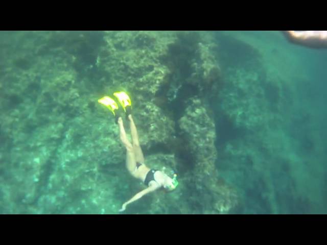 Girls free dive in Malta