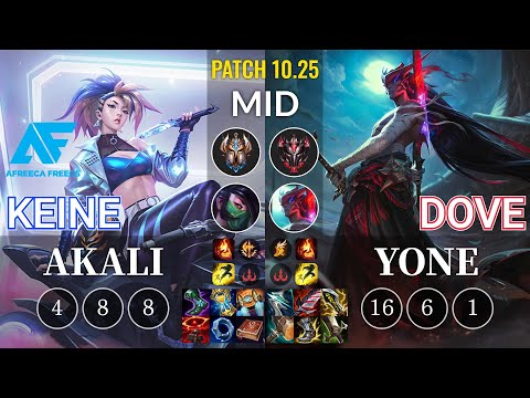 AF Keine Akali vs Dove Yone Mid - KR Patch 10.25