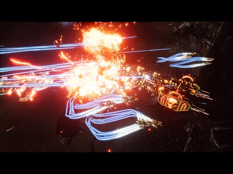 Tau Merchant Fleet vs Space Marines - Skalgrim Mod - 4K Quality - Battlefleet Gothic Armada 2