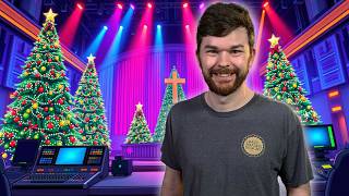 Christmas Stage Design with Trees Covered in Addressable LEDs