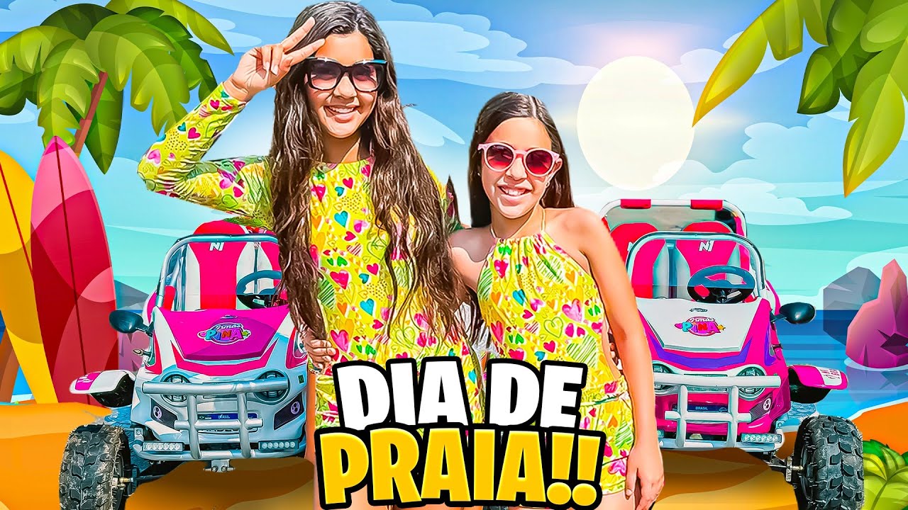 PRIMEIRA VEZ COM NOSSO CARRINHO NA PRAIA 🏝️