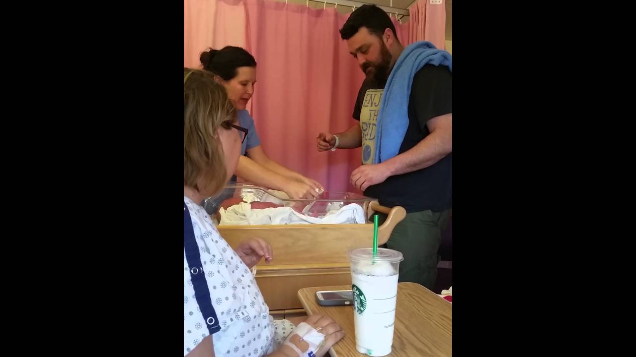 Daddy's first diaper change