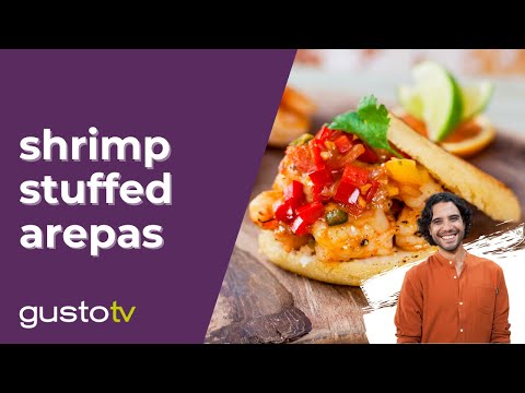 Venezuelan Sautéed Shrimp Stuffed Arepas | The Latin Kitchen