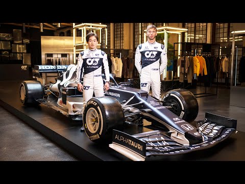 Pierre Gasly - Yuki Tsunoda | F1 Suderia AlphaTauri AT02 Livery Reveal 2021 in AlphaTauri Showroom
