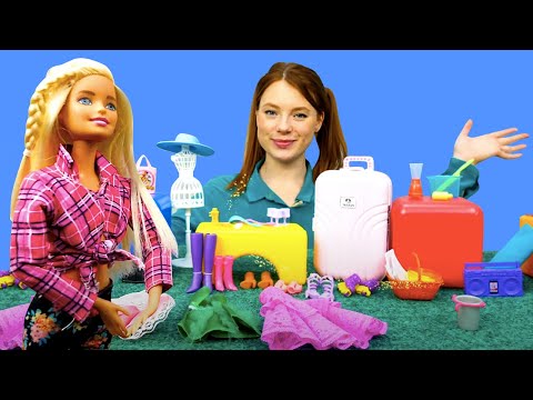 Spielspaß mit Barbie und Irene. Barbies Flohmarkt. Puppen Video auf Deutsch