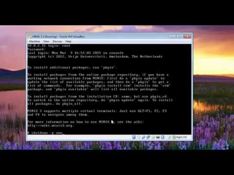 MINIX 3 Shutdown VirtualBox
