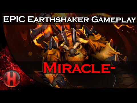 EPIC 39 Kills Miracle- 8150 MMR Earthshaker Gameplay Dota 2