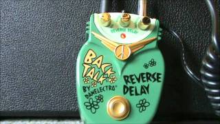 Video thumbnail for Danelectro Back Talk reverse delay demo by StompBoxRevolution