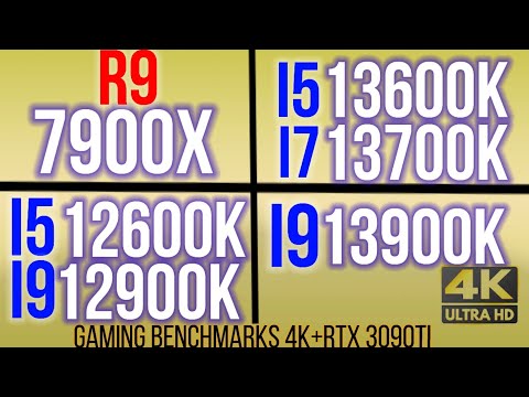 i9 13900K VS R9 7900X VS I5 13600K VS  I5 12600K VS I7 13700K VS i9 12900K  4K GAMING  + RTX 3090TI