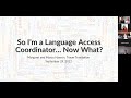 So I'm a Language Access Coordinator... Now What?