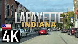Driving in Lafayette, Indiana & Purdue University Area - 4K Street Tour Includes Downtown Lafayette