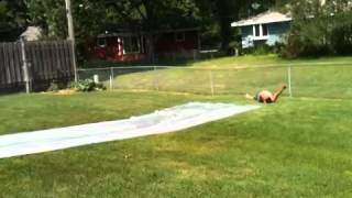 Ron Bake slides and slips