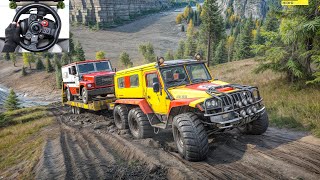 Ultimate Cargo Trailer Haul Challenge With YAR 87 SCOUT | SnowRunner | Logitech G29 Gameplay