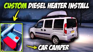 Full CUSTOM Diesel Heater INSTALL in my CAR CAMPER! Fiat Doblo