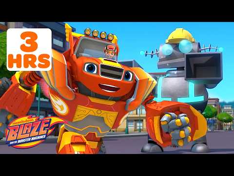 Blaze's Robot Transformations & Crusher Builds Robots! 🤖 | 3 Hours | Blaze and the Monster Machines