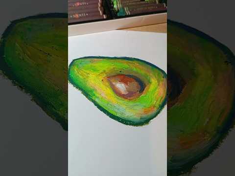 how to draw an avocado with oil pastels