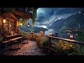 Cozy Spring Jazz Music for Relaxing | Springtime Mountain Coffee Shop Ambience